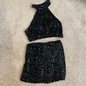 Black 2 piece sequin set
